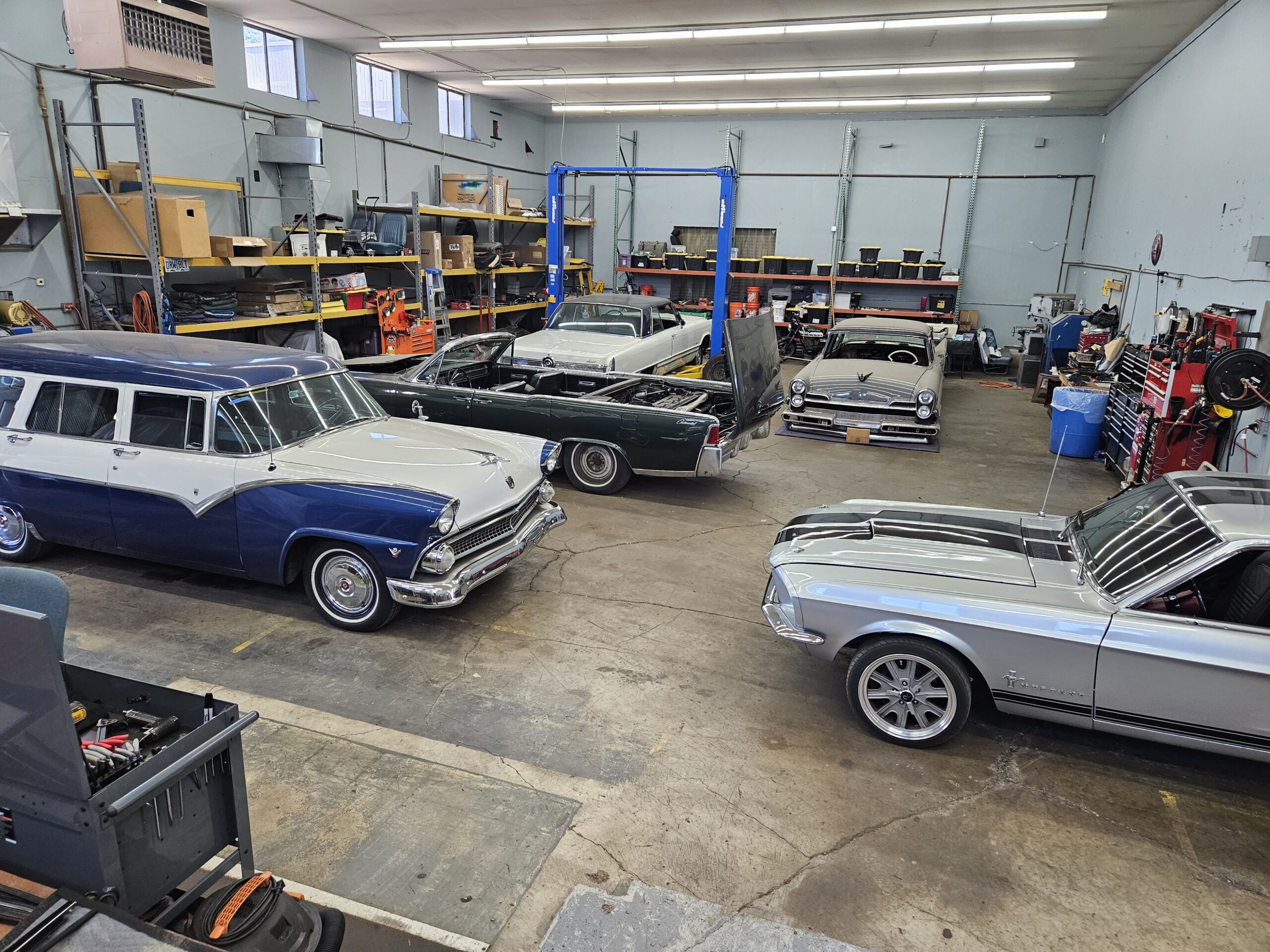 Shop full of classic cars